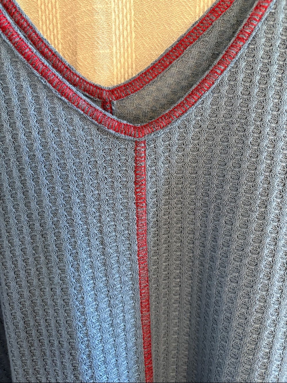 Natural Life Ava Cover Up Blue Knit Swing Tank with Red Contrast Stitching Sz M - Picture 3 of 8